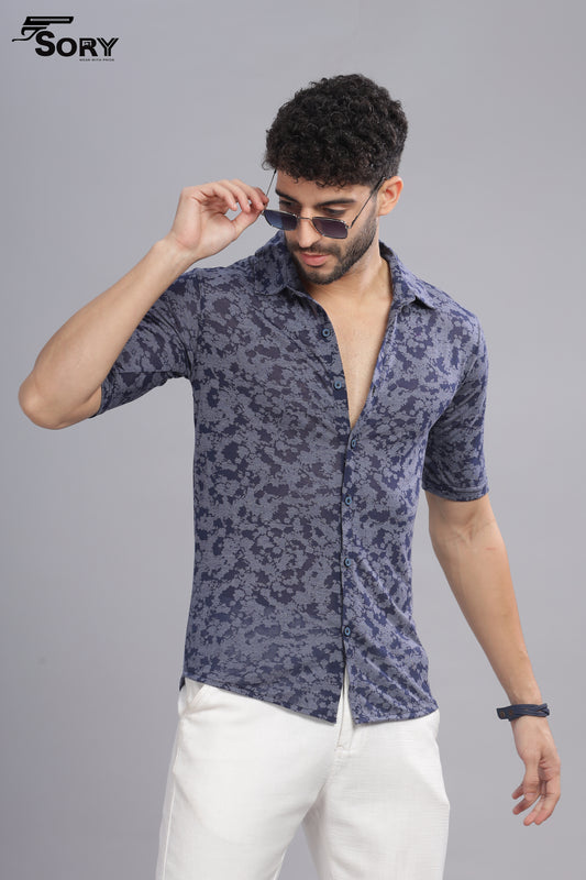 blue burn out transparent shirt body cooling shirt