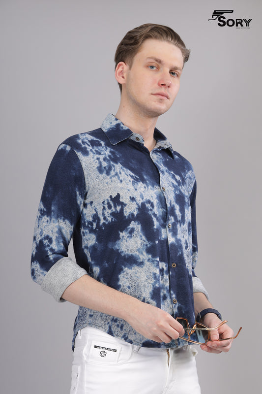 BLUE GREY FULL SHIRT