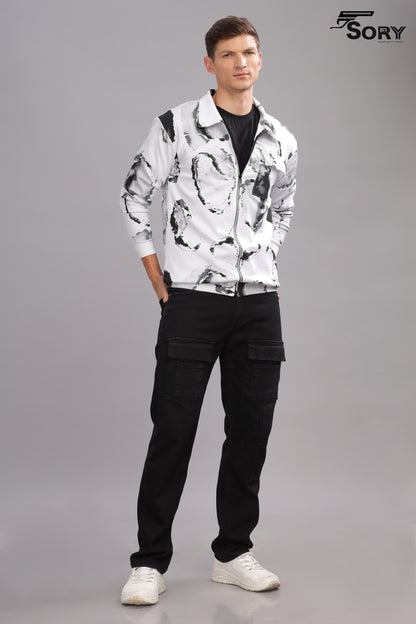 white print jacket