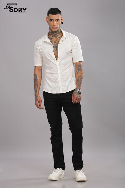 OFF WHITE transparent half BODY COOLING SHIRT