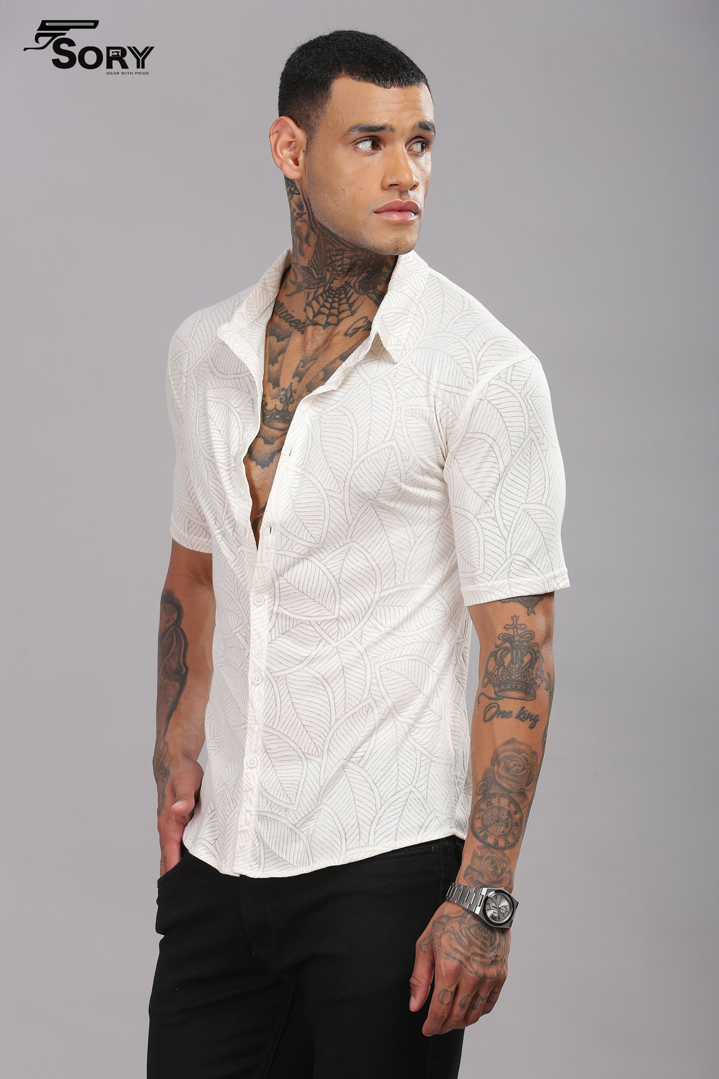 OFF WHITE transparent half BODY COOLING SHIRT