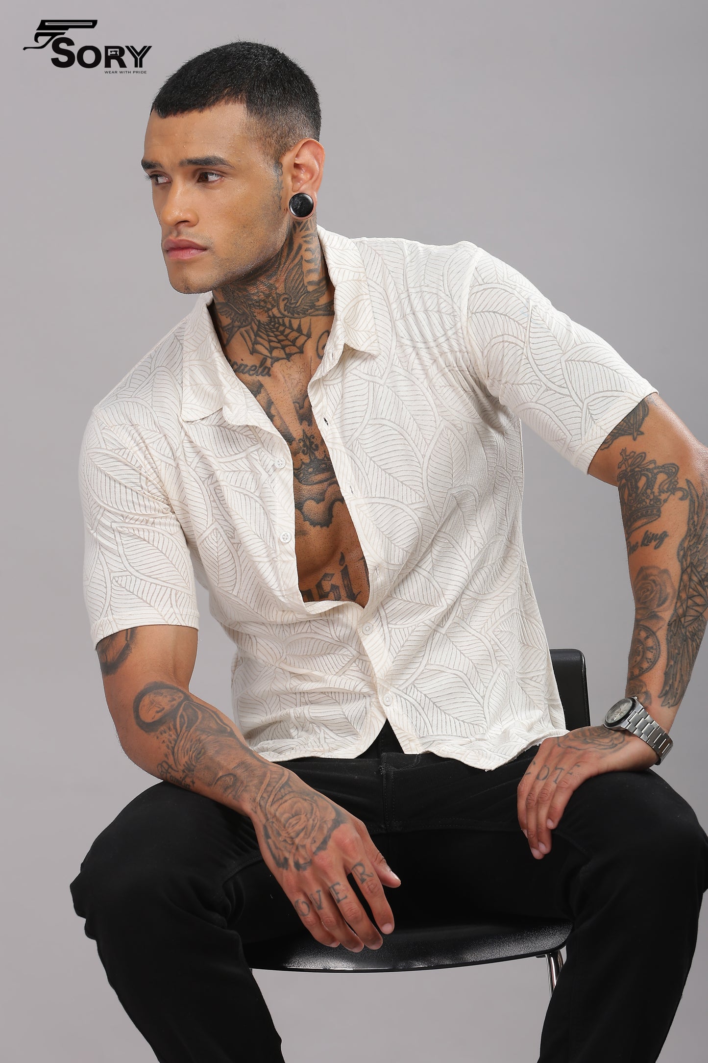 OFF WHITE transparent half BODY COOLING SHIRT