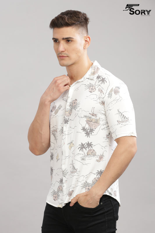 white print body cooling shirt