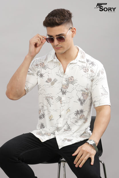 white print body cooling shirt