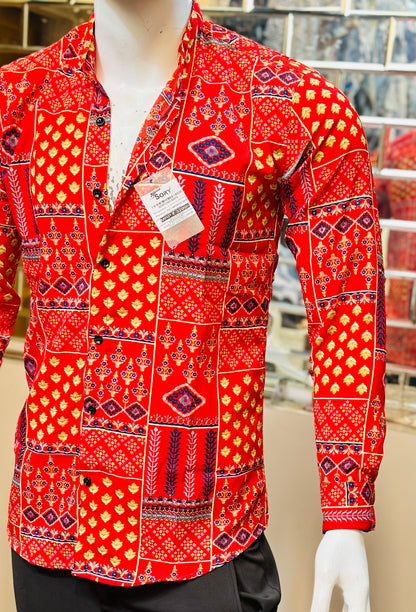 FULL SHIRT WITH CHINES COLLAR SLIM FIT