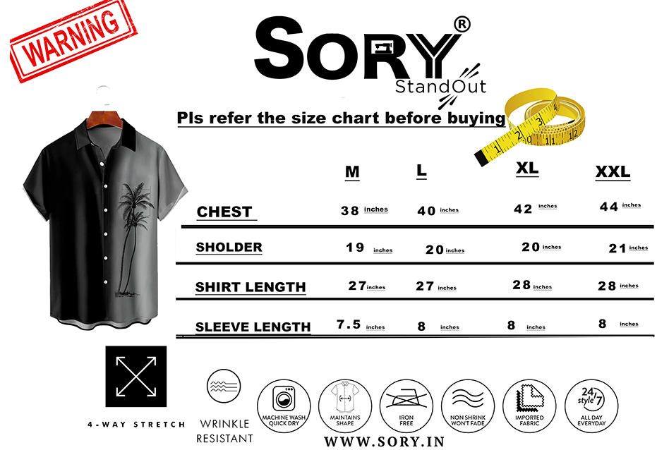 SORY BLACK AND PEACH PRINTED SHIRTS